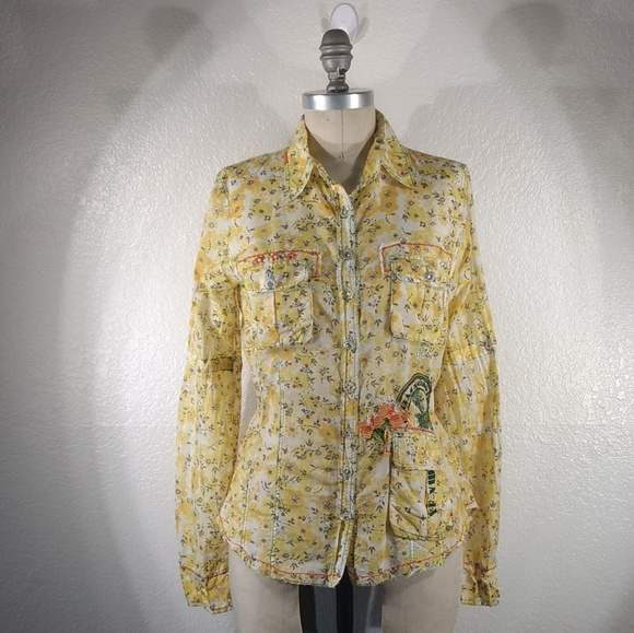 Yellowfield 8 Magnolia Collection Silk/Cotton Nat Cargo Shirt in Kansas NWOT - Picture 8 of 8